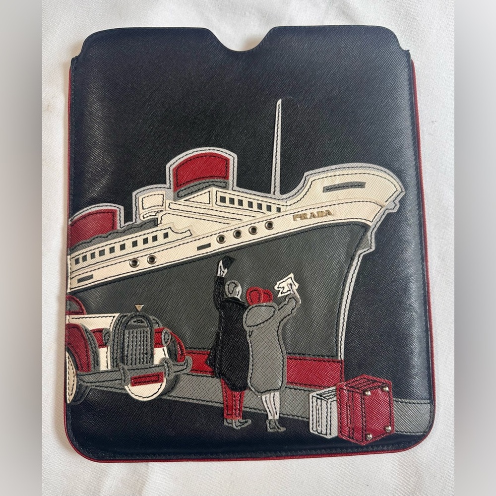 PRADA MILANO iPad Bag/ Tablet Bag/ Leather iPad Bag